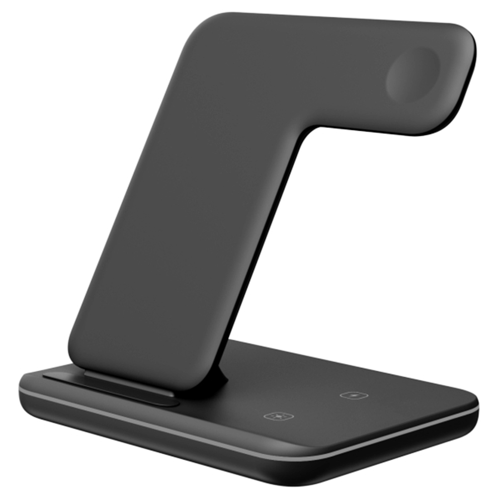 มัลติฟังก์ชั่น 15W 3-in-1 Magnetic Wireless Charger สำหรับ iPhone / iWatch / หูฟัง, แท่นยึดฐานชาร์จเร็ว - Black