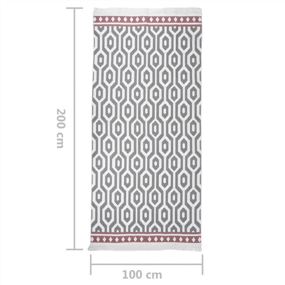 Rug Grey 100x200 cm Cotton