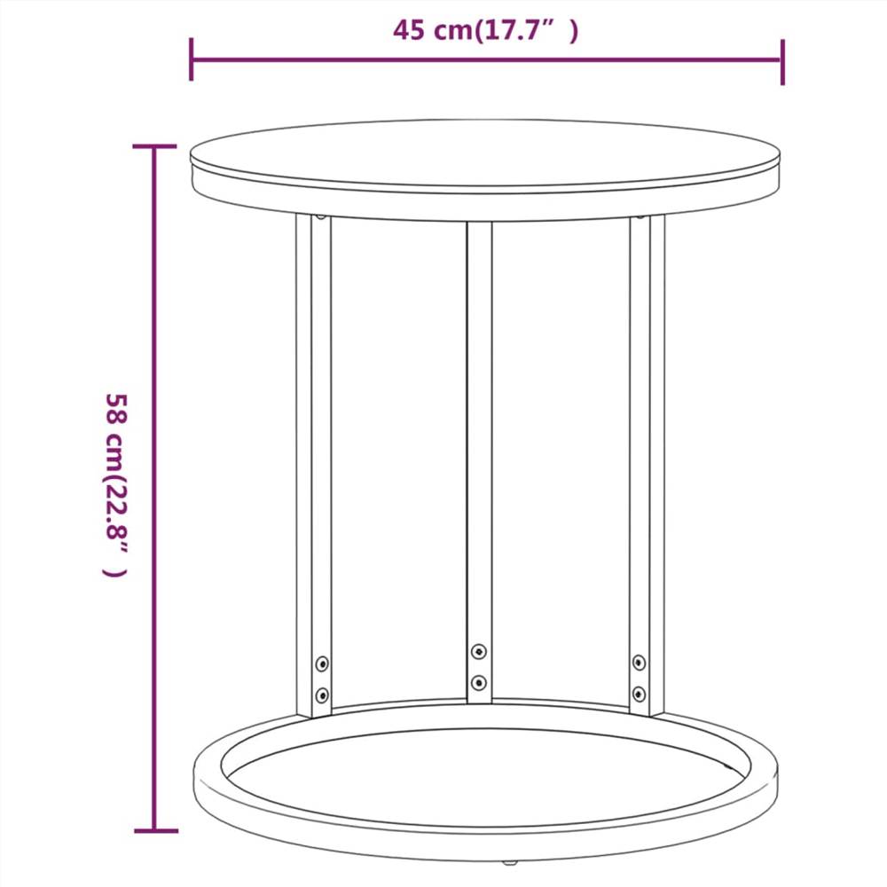 Side Table Gold and Transparent 45 cm Tempered Glass