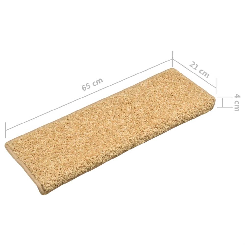 Stair Mats 10 pcs 65x25 cm Beige