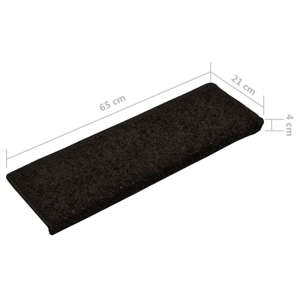 Stair Mats 10 pcs 65x25 cm Black