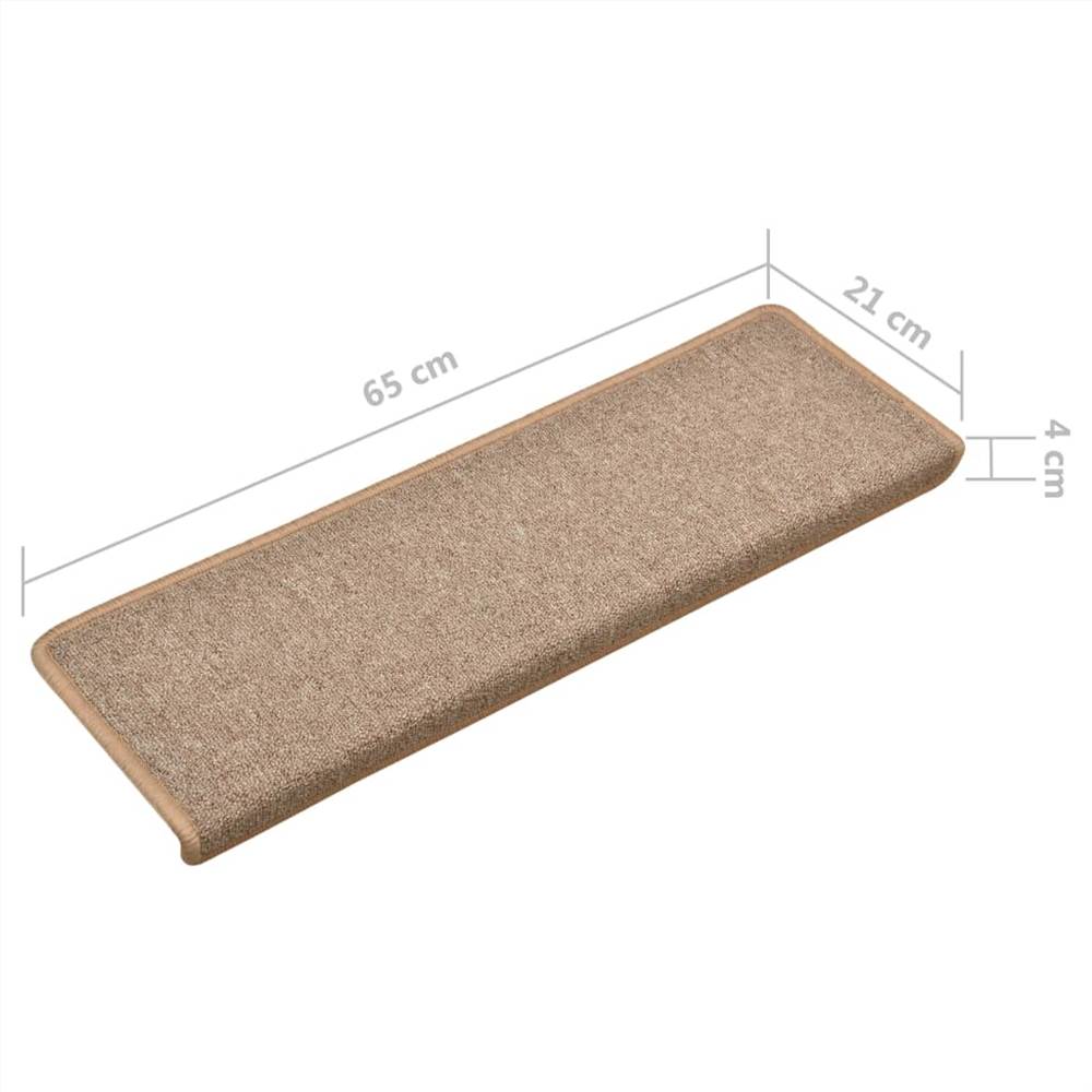 Stair Mats 10 pcs 65x25 cm Light Brown