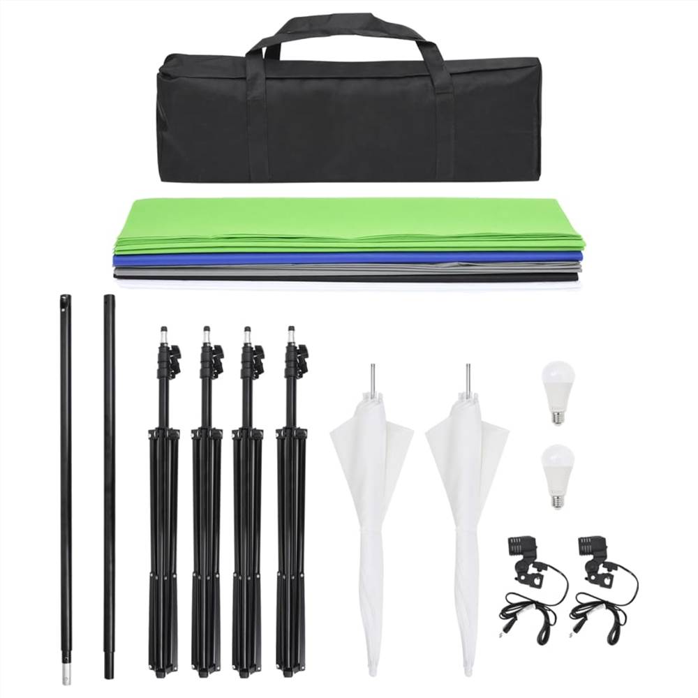 Studio Lighting Kit with Backdrops & Umbrellas