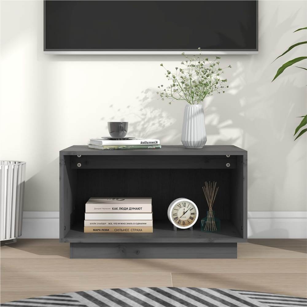 

TV Cabinet Grey 60x35x35 cm Solid Wood Pine