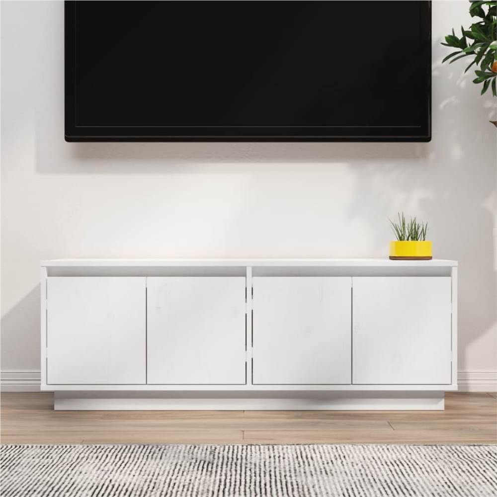 

TV Cabinet White 110x34x40 cm Solid Wood Pine