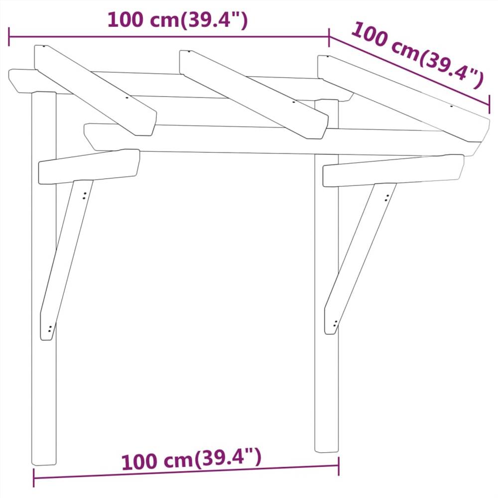Door Canopy 100x100x100 cm Impregnated Solid Wood Pine