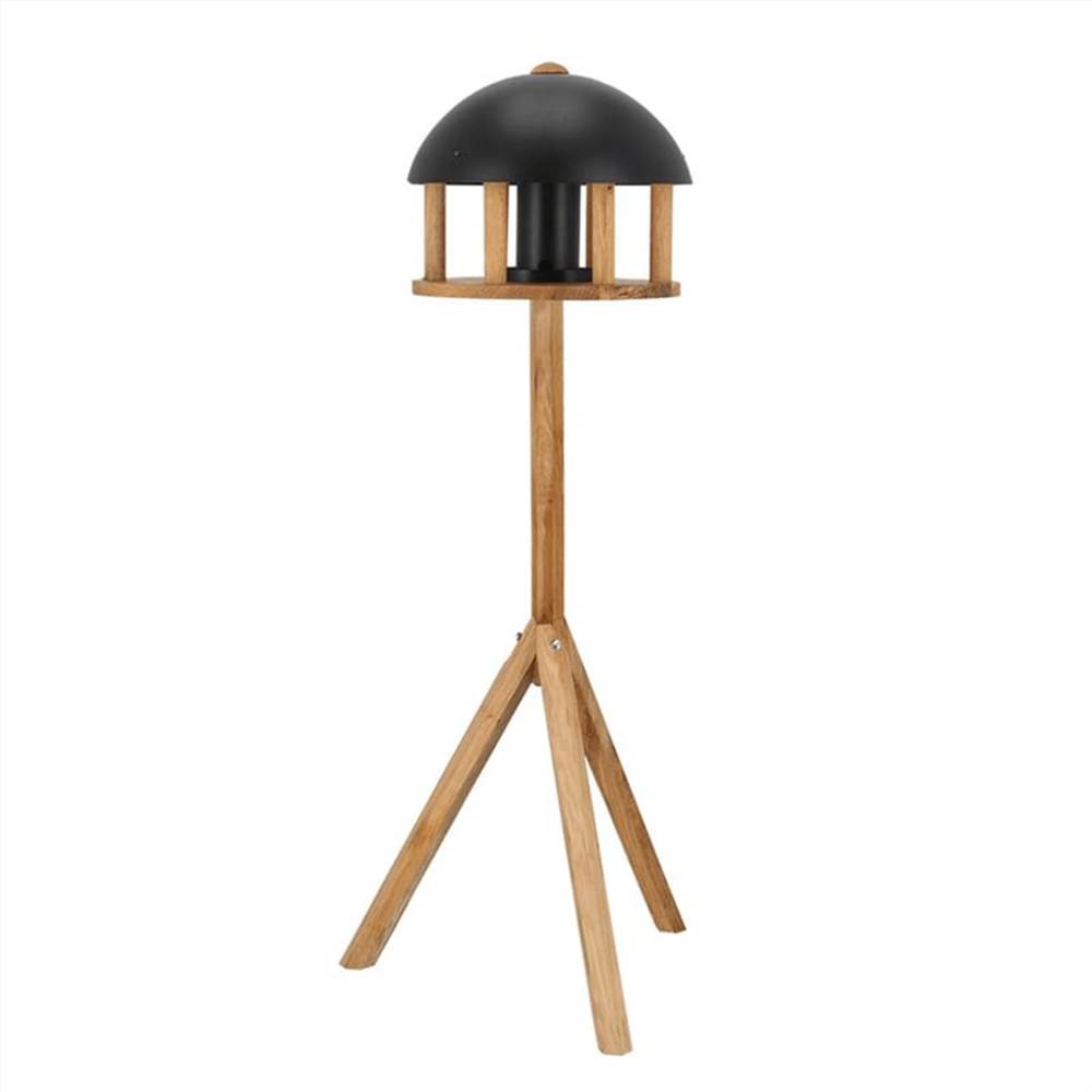 Esschert Design Bird Table with Silo and Round Roof Black