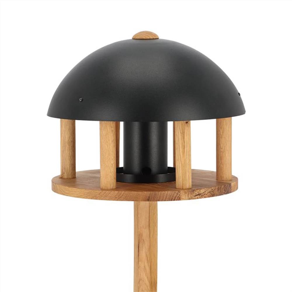 Esschert Design Bird Table with Silo and Round Roof Black