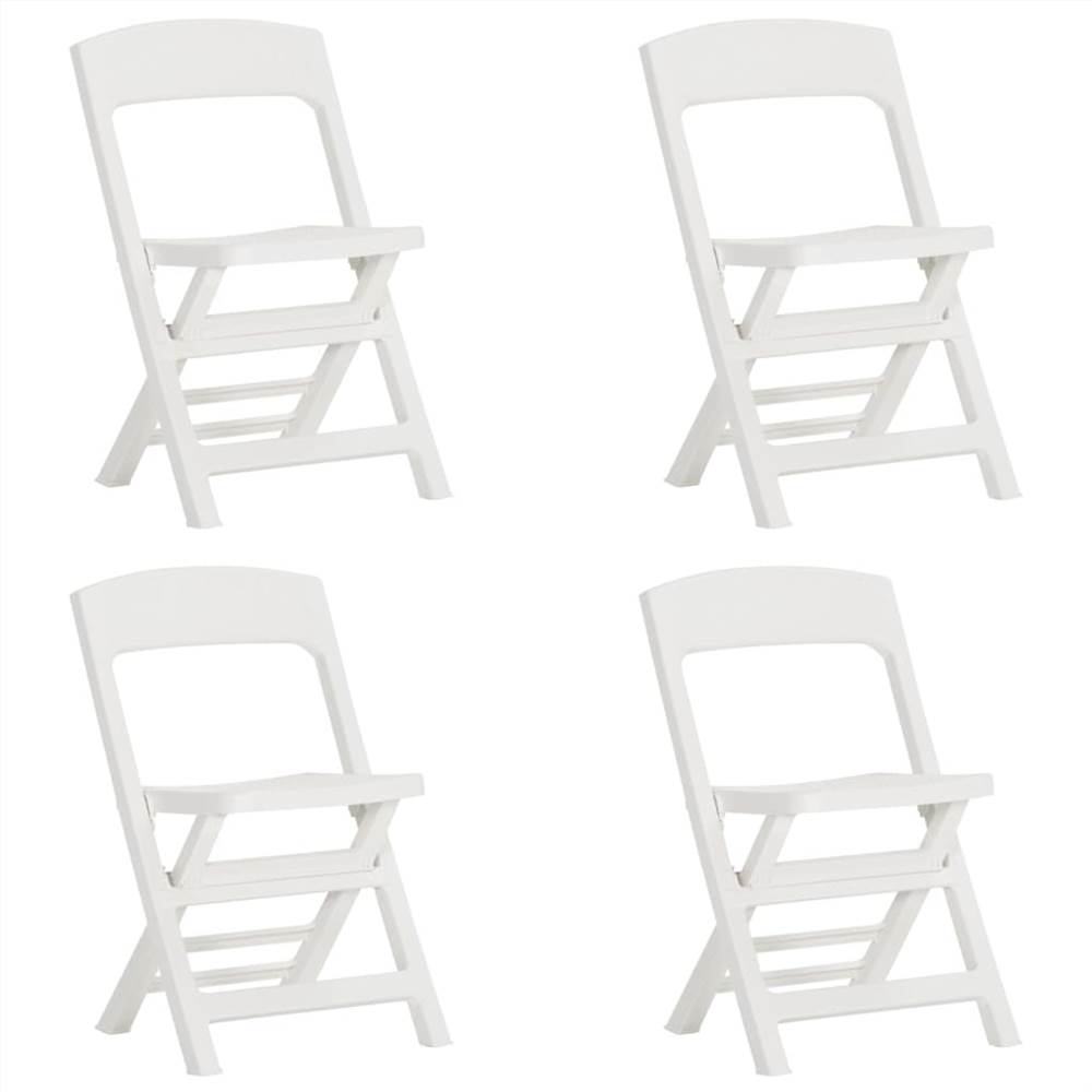 

Folding Garden Chairs 4 pcs PP White