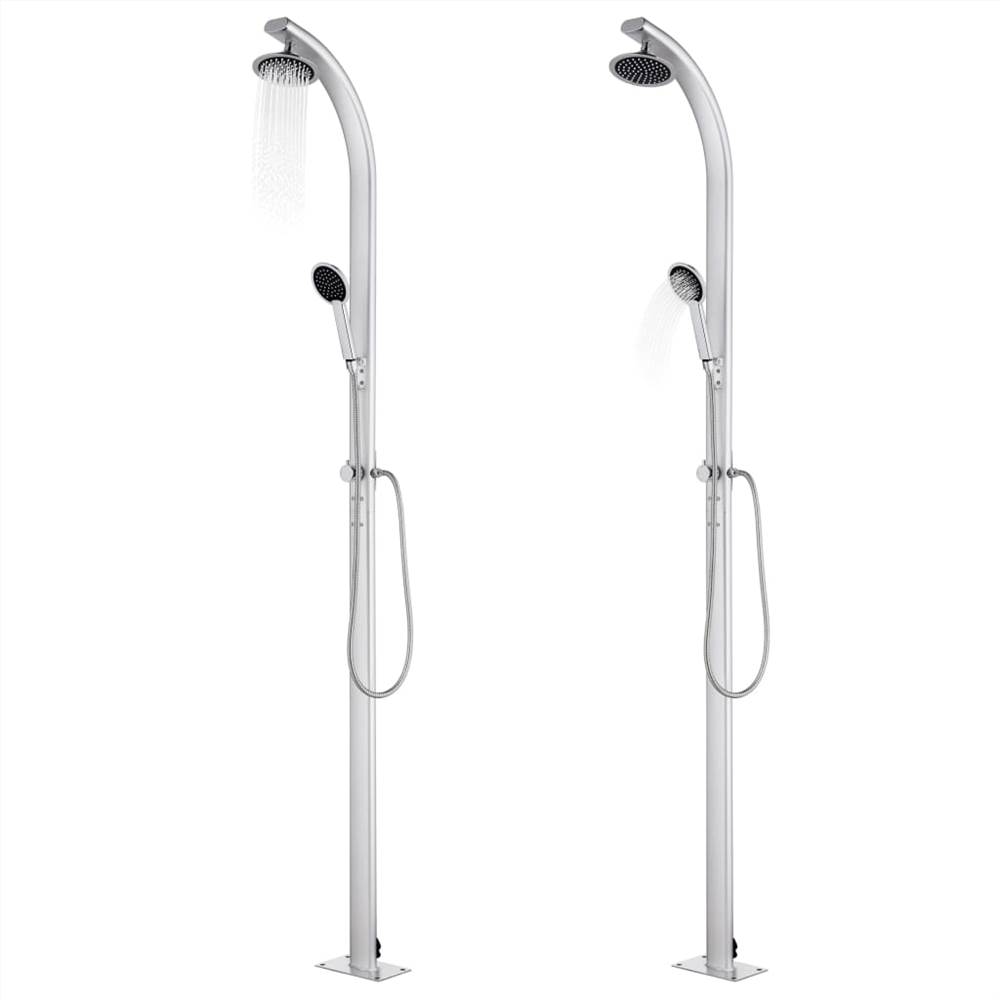 Garden Shower with Brown Base 220 cm Aluminium