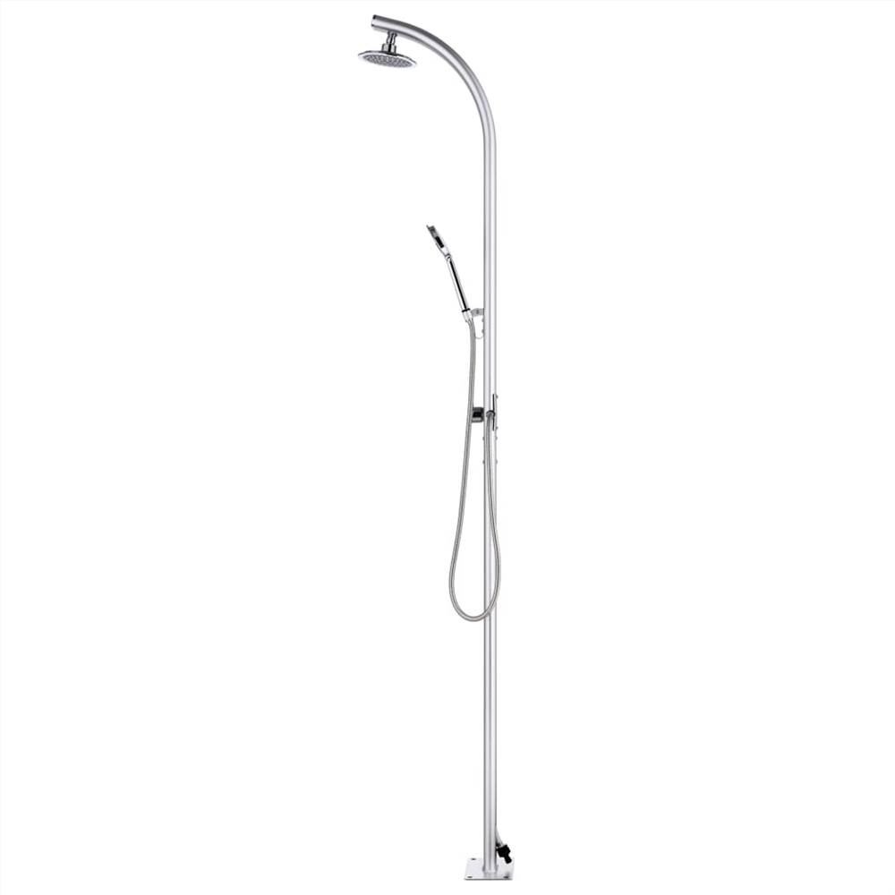 Garden Shower with Brown Base 220 cm Aluminium