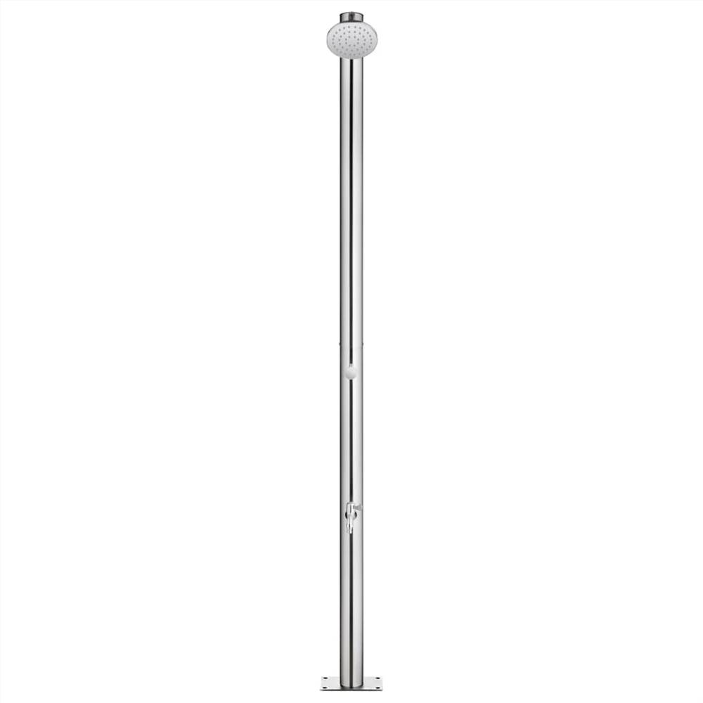 Garden Shower with Brown Base 220 cm Stainless Steel