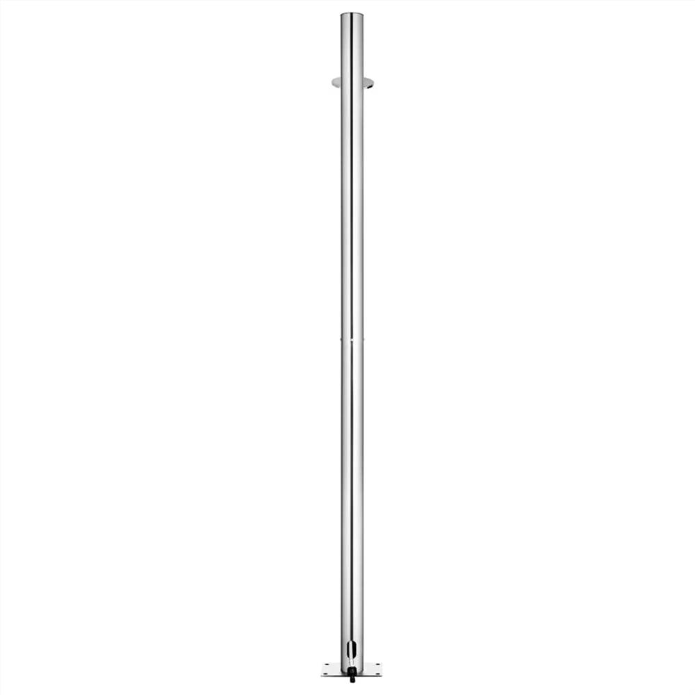 Garden Shower with Brown Base 220 cm Stainless Steel