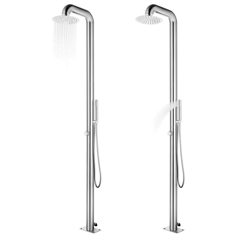 Garden Shower with Brown Base 230 cm Stainless Steel