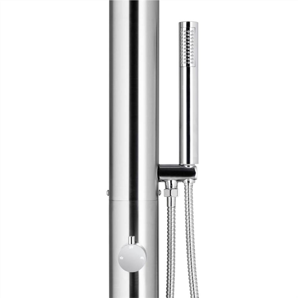 Garden Shower with Brown Base 230 cm Stainless Steel
