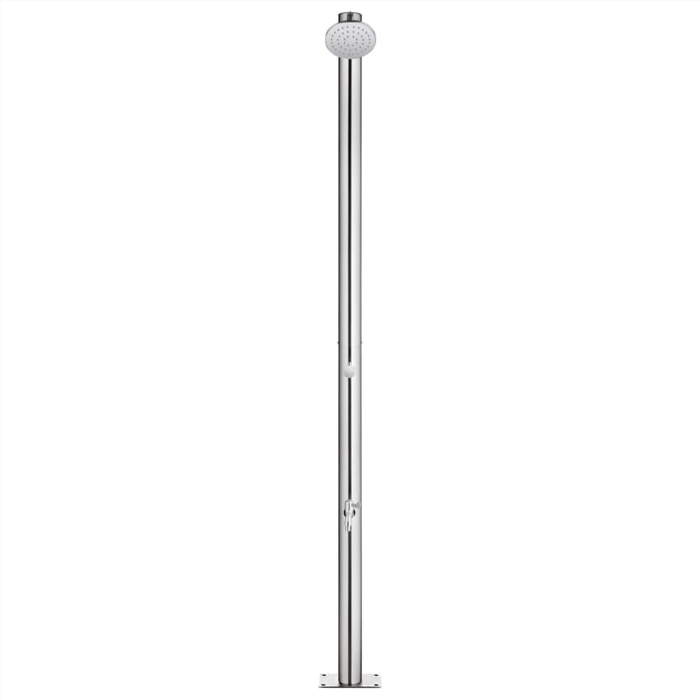 Garden Shower with Grey Base 220 cm Stainless Steel