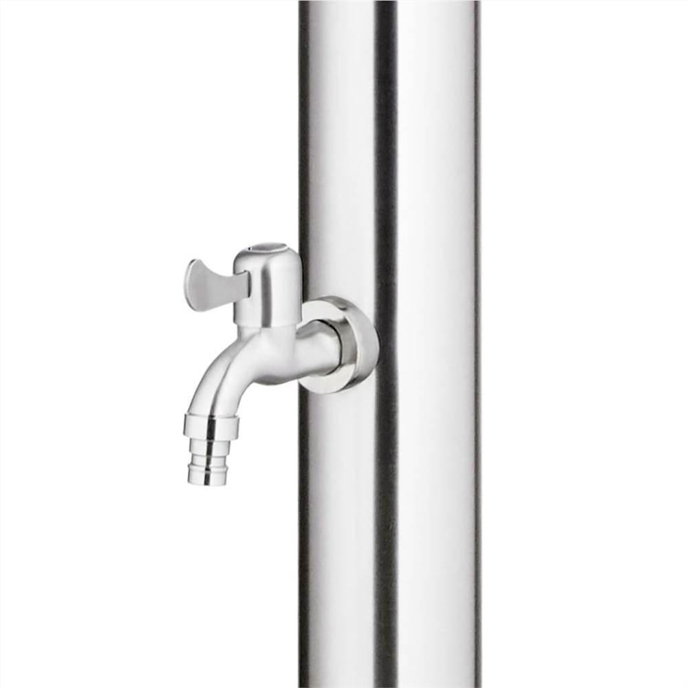 Garden Shower with Grey Base 220 cm Stainless Steel