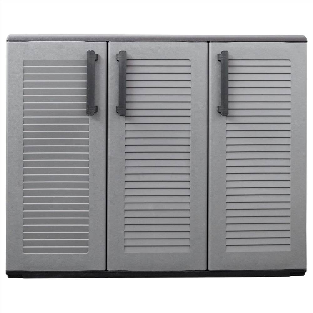 Garden Storage Cabinet Grey and Black 102x37x84 cm PP