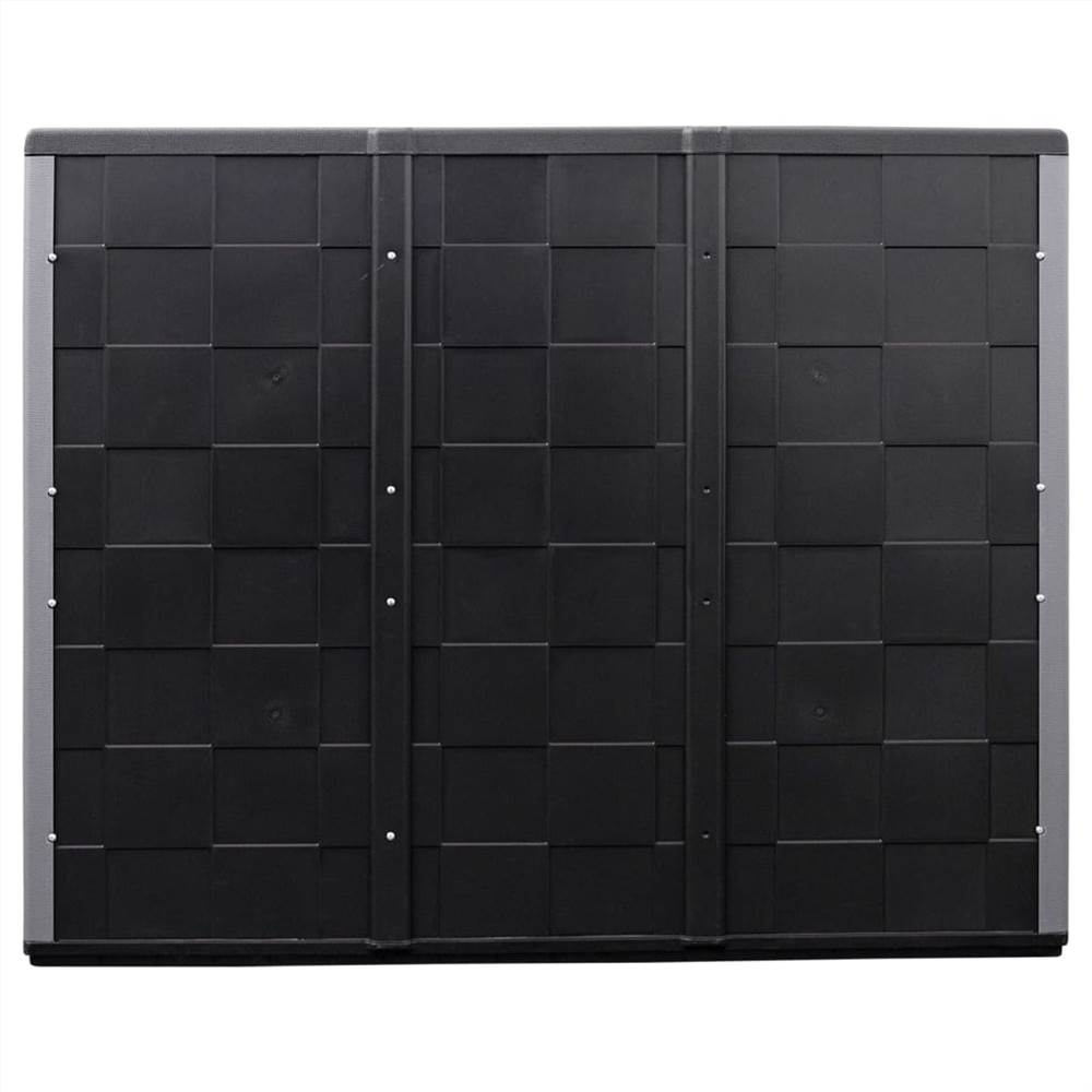 Garden Storage Cabinet Grey and Black 102x37x84 cm PP