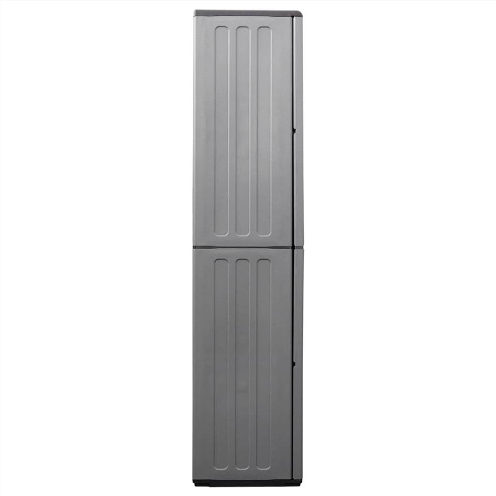 Garden Storage Cabinet Grey and Black 68x37x163 cm PP