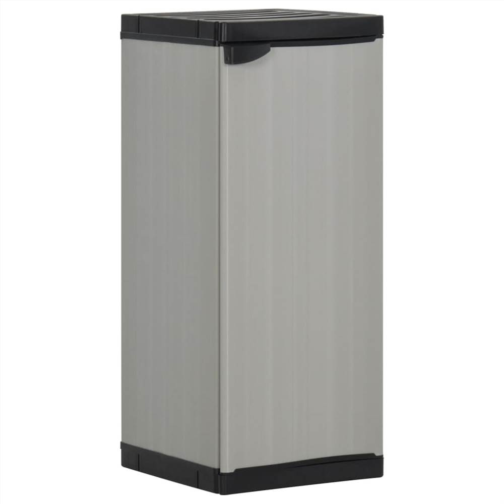 Garden Storage Cabinet with 1 Shelf Grey and Black 35x40x85 cm