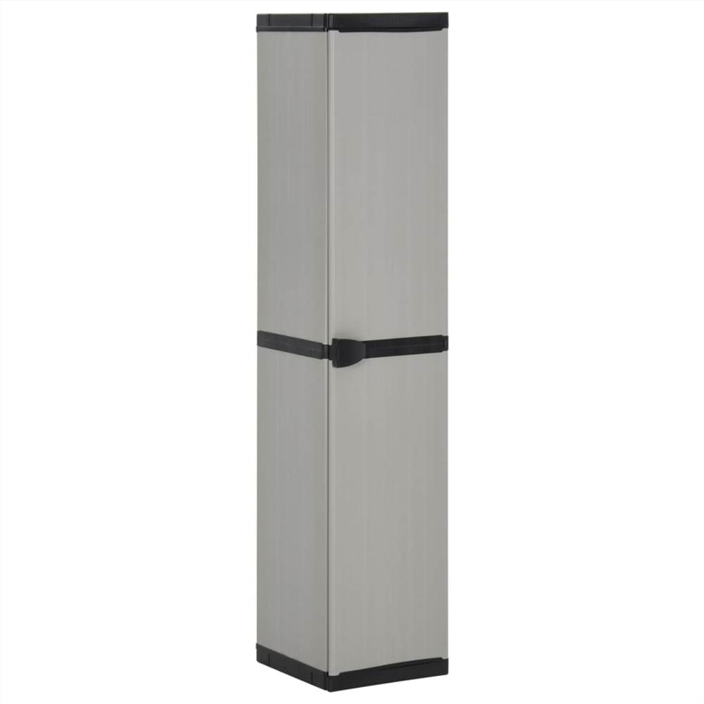 

Garden Storage Cabinet with 3 Shelves Grey & Black 34x40x168 cm