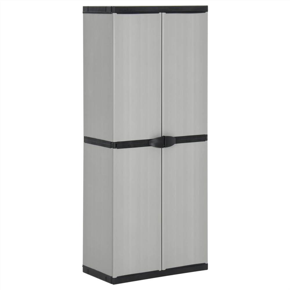 

Garden Storage Cabinet with 3 Shelves Grey&Black 68x40x168 cm