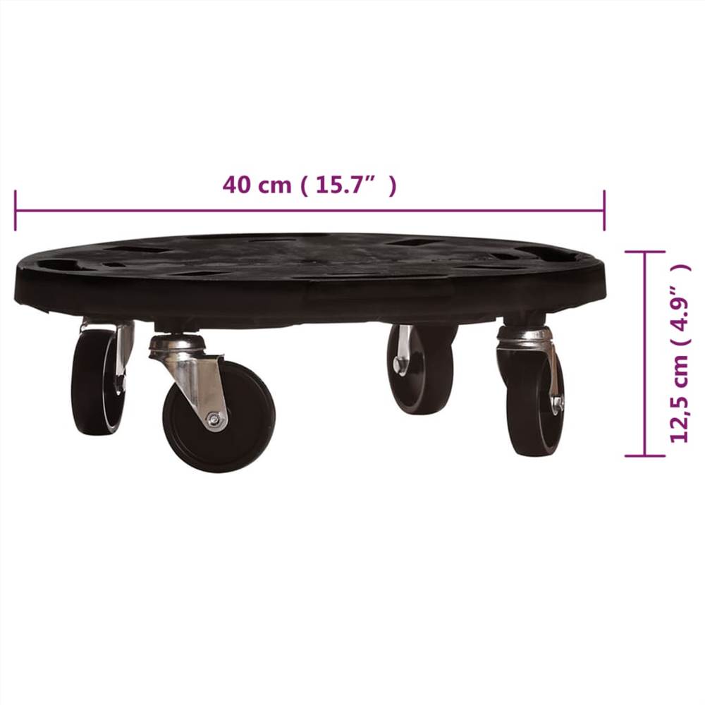 Plant Trolley with Wheels Diameter 40 cm Black 275 kg