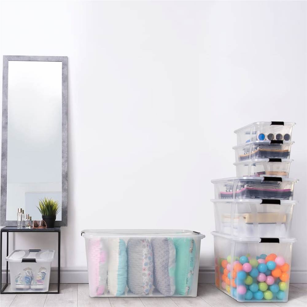 

Storage Boxes with Lids 2 pcs Transparent 32 L