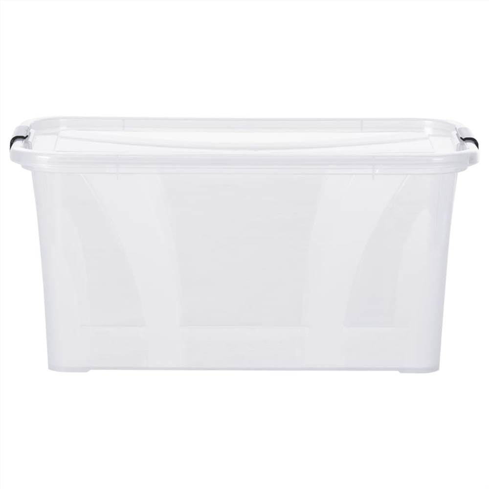 Storage Boxes with Lids 5 pcs Transparent 14 L