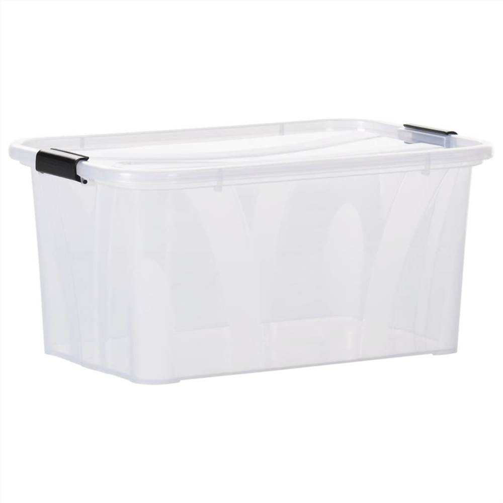 Storage Boxes with Lids 5 pcs Transparent 14 L