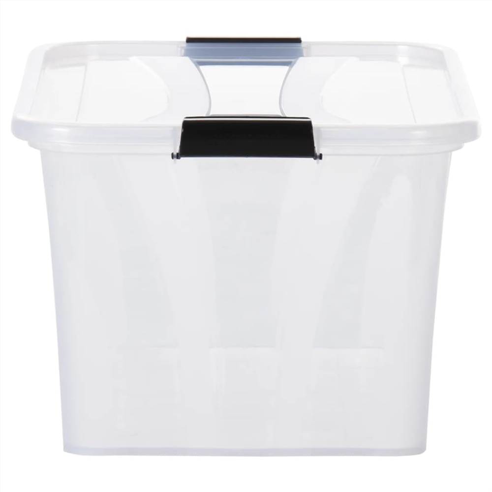 Storage Boxes with Lids 5 pcs Transparent 14 L