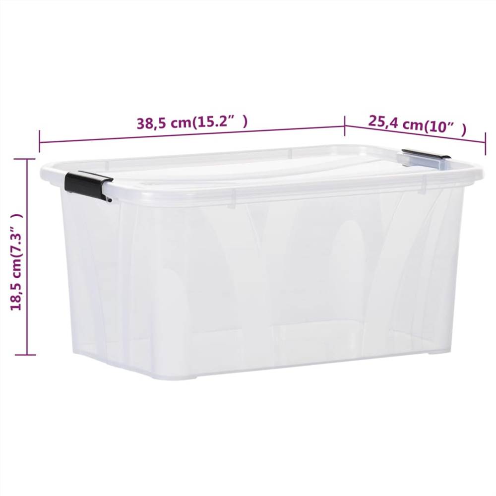 Storage Boxes with Lids 5 pcs Transparent 14 L