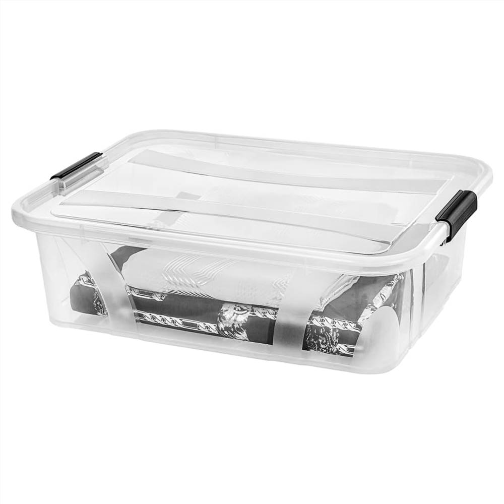 Storage Boxes with Lids 5 pcs Transparent 21 L
