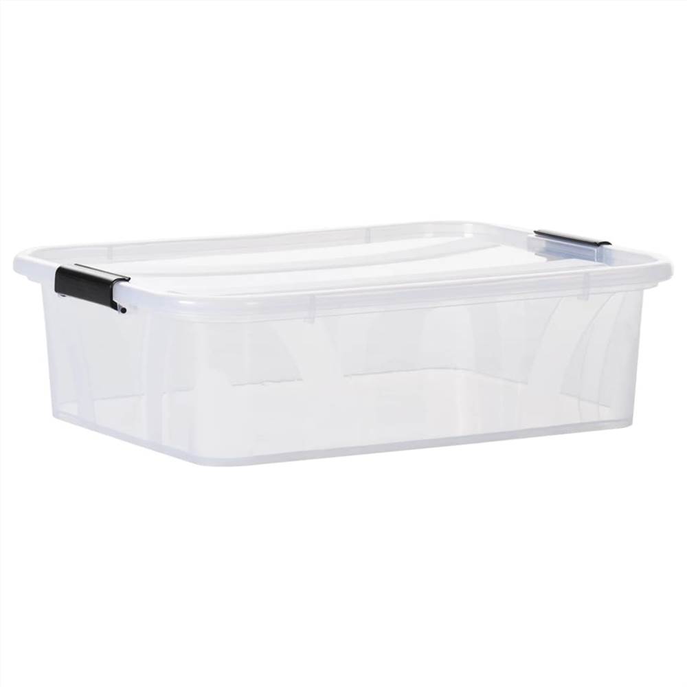 Storage Boxes with Lids 5 pcs Transparent 21 L