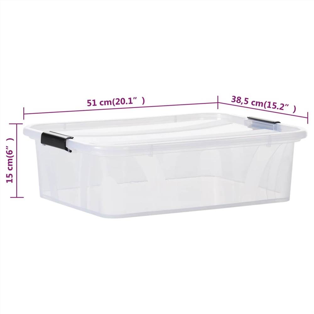 Storage Boxes with Lids 5 pcs Transparent 21 L