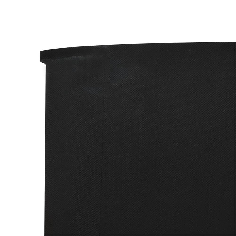 9-panel Wind Screen Fabric 1200x120 cm Black