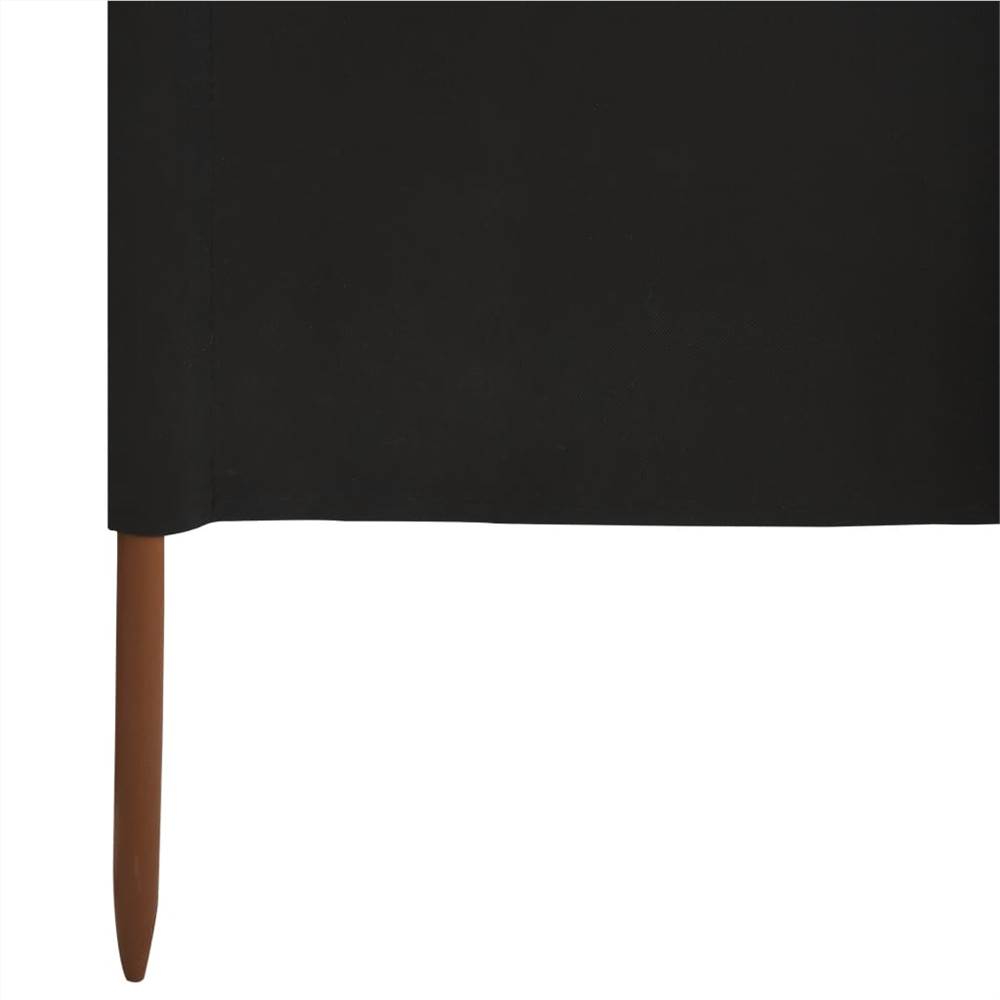 9-panel Wind Screen Fabric 1200x120 cm Black