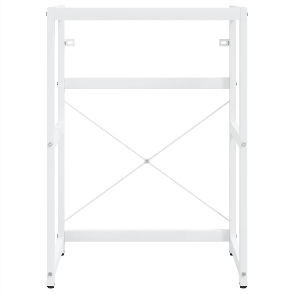 Bathroom Washbasin Frame with Built-in Basin White Iron