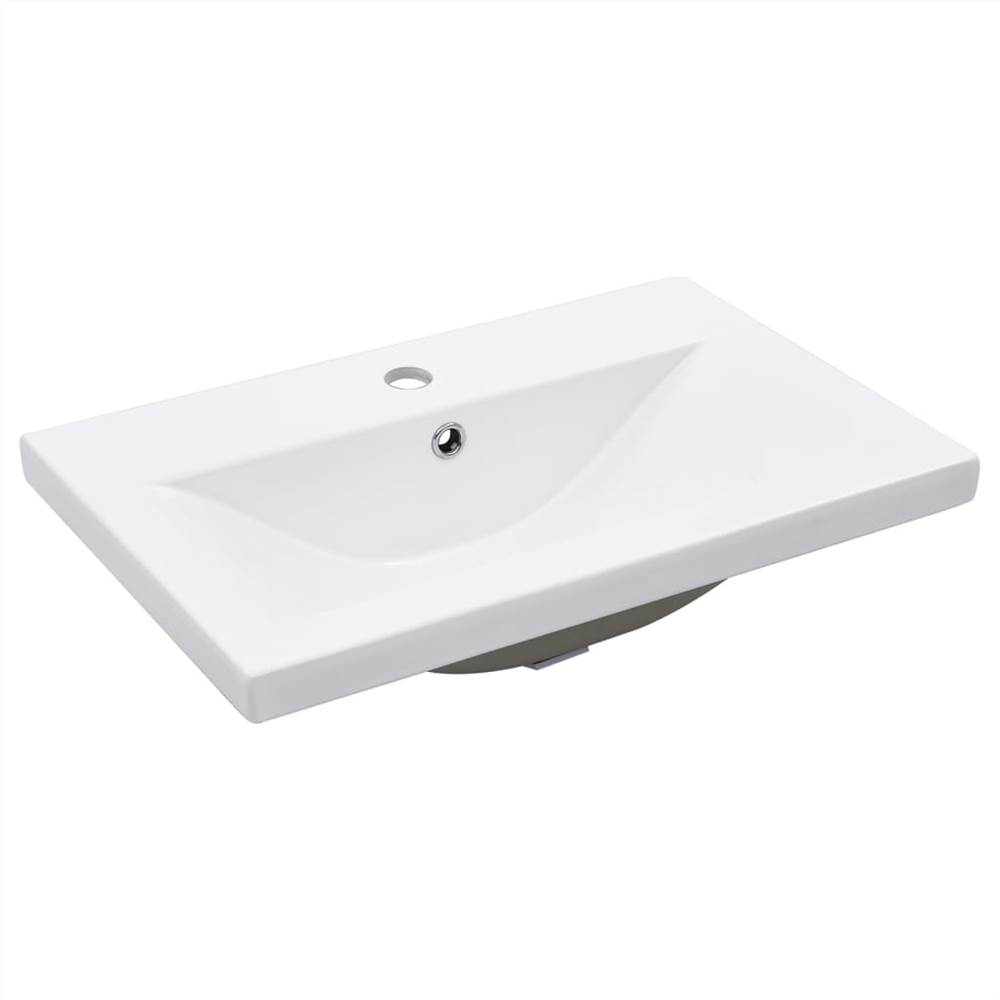Bathroom Washbasin Frame with Built-in Basin White Iron