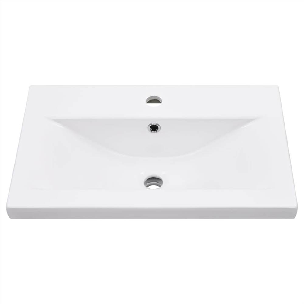 Bathroom Washbasin Frame with Built-in Basin White Iron