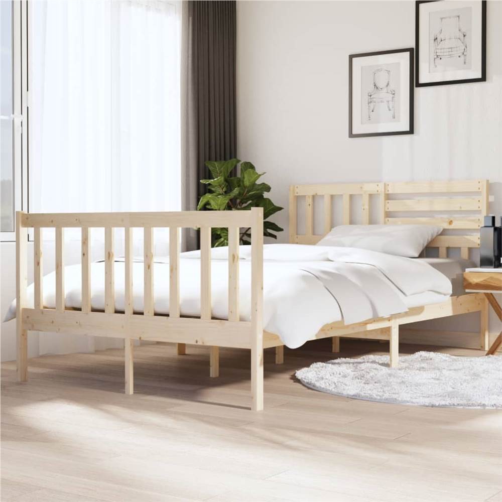 

Bed Frame Solid Wood 140x190 cm 4FT6 Double