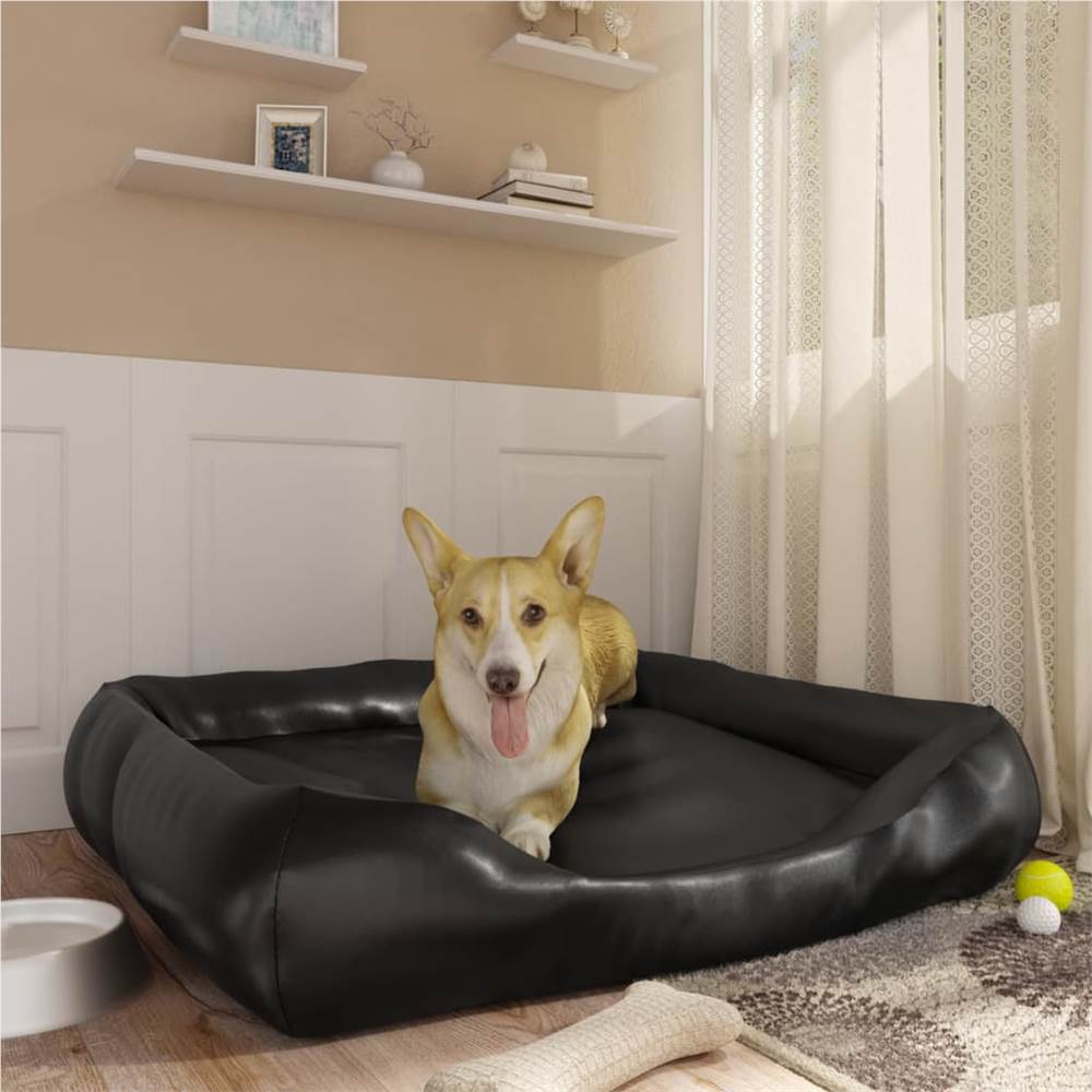 

Dog Bed Black 105x80x25 cm Faux Leather