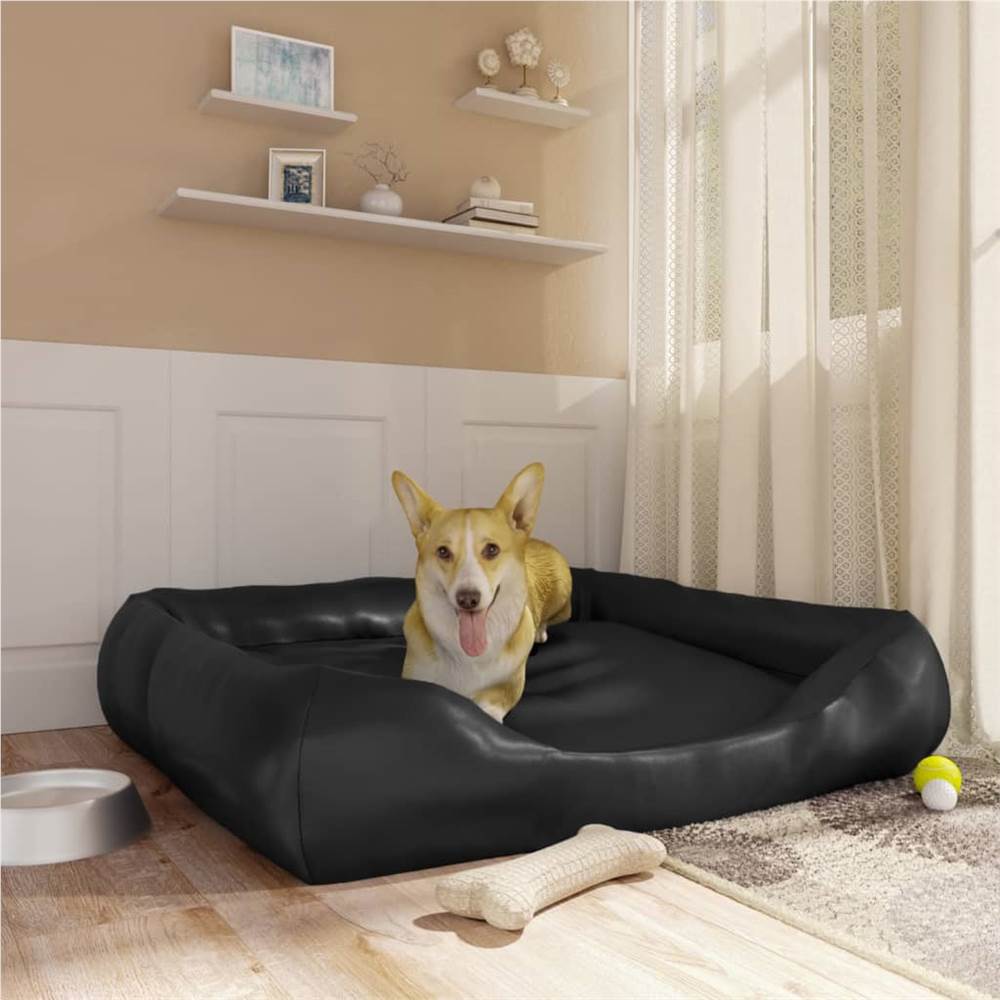 

Dog Bed Black 120x100x27 cm Faux Leather