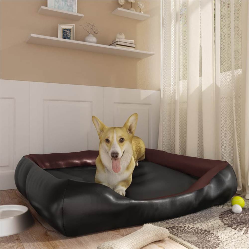 

Dog Bed Black and Brown 120x100x27 cm Faux Leather