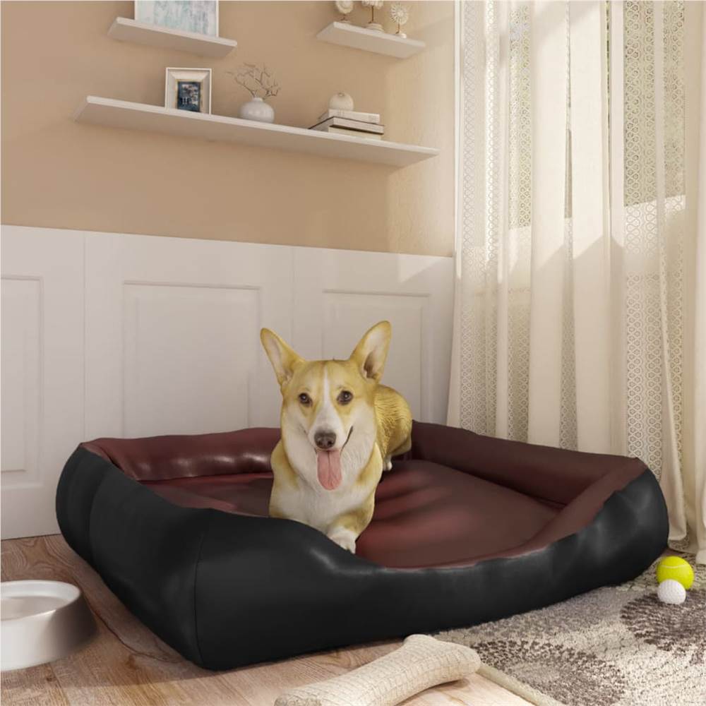 

Dog Bed Black and Brown 80x68x23 cm Faux Leather