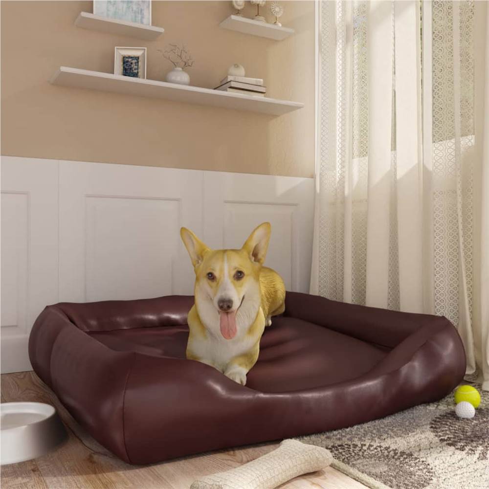 

Dog Bed Brown 105x80x25 cm Faux Leather