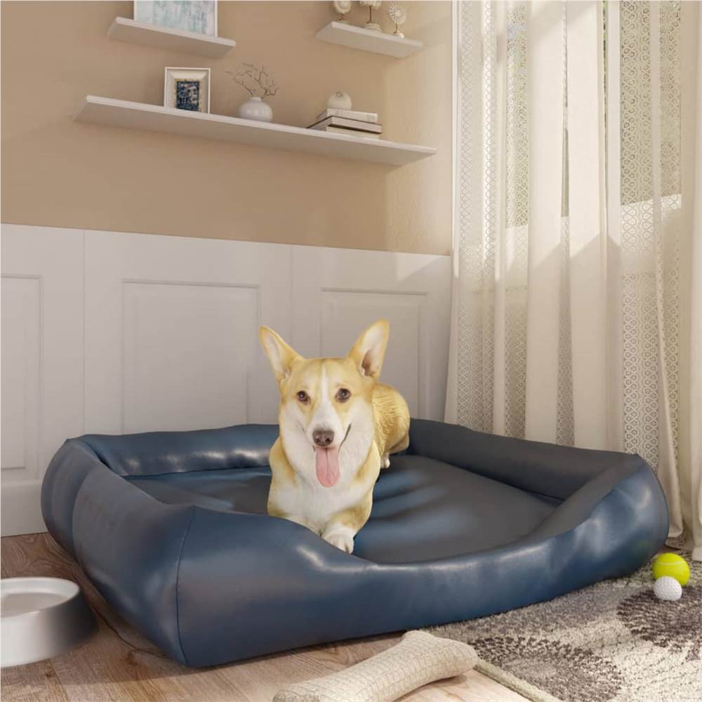 

Dog Bed Dark Blue 105x80x25 cm Faux Leather