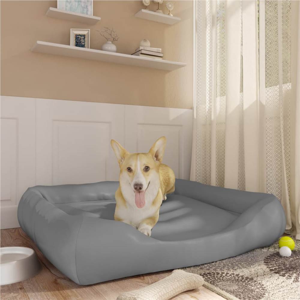 

Dog Bed Light Grey 120x100x27 cm Faux Leather