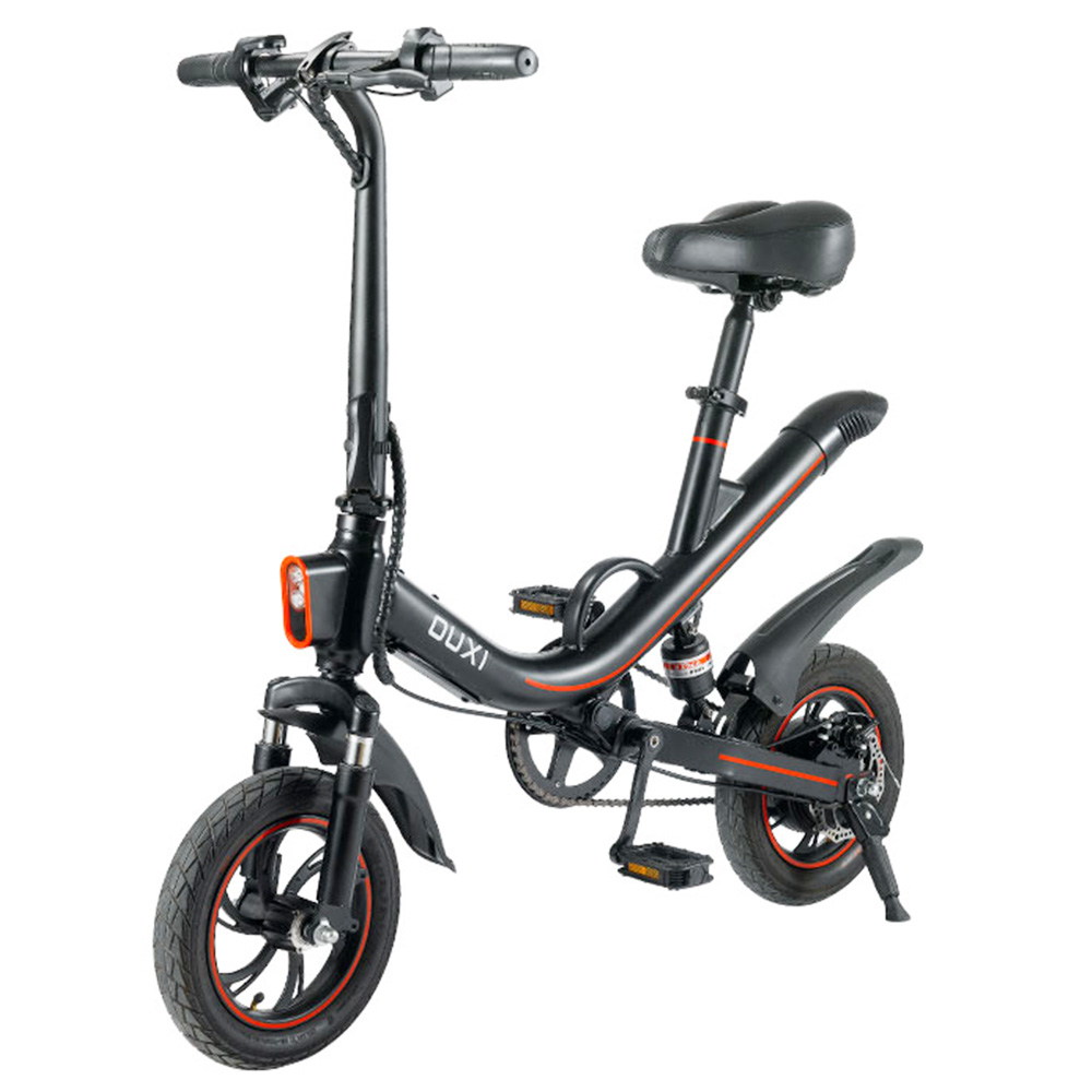 OUXI V1 elektrische fiets 12 inch banden 350W motor 36V 7.8Ah batterij 30 km bereik 25 km / u max. snelheid 150 kg max. belasting - zwart